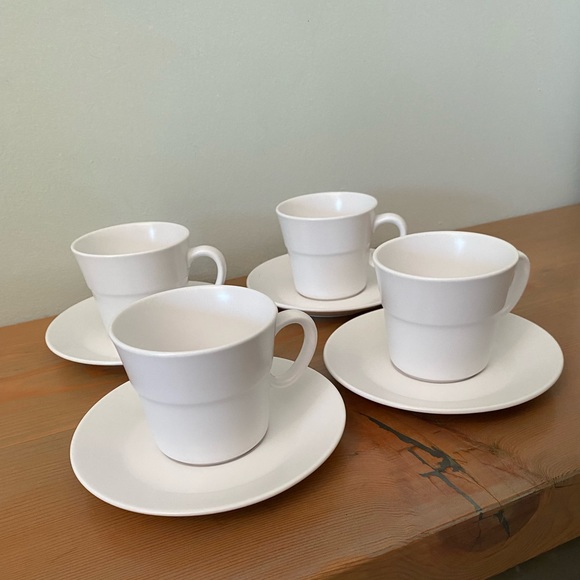 Noritake Progression China ‘Pearl White’ cups & saucers - Picture 3 of 5